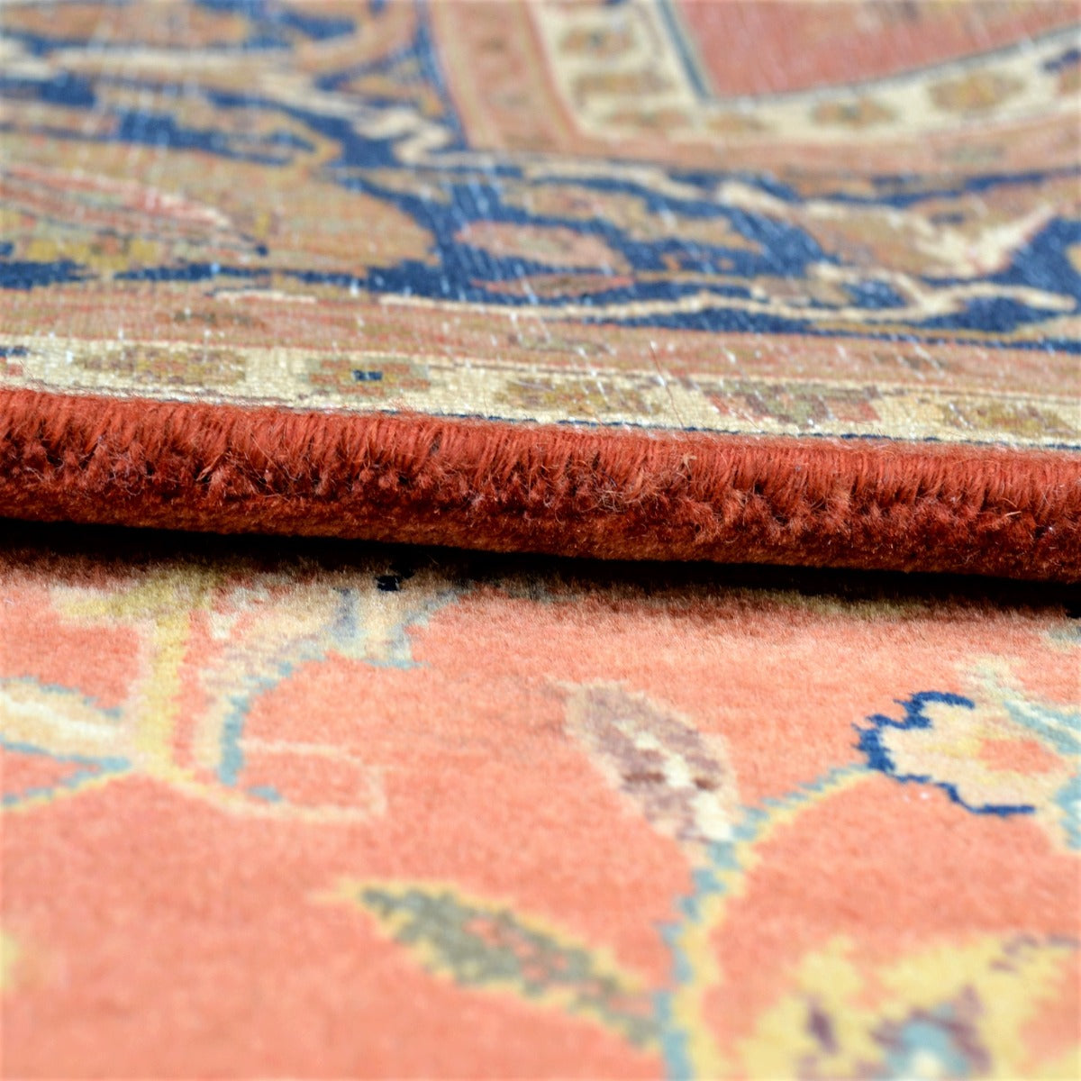 Classical Handknotted Silk Rug-Rustaq 902-Rust Blue-170x240cm