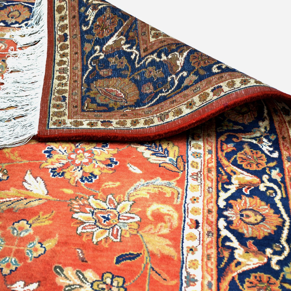 Classical Handknotted Silk Rug-Rustaq 902-Rust Blue-170x240cm