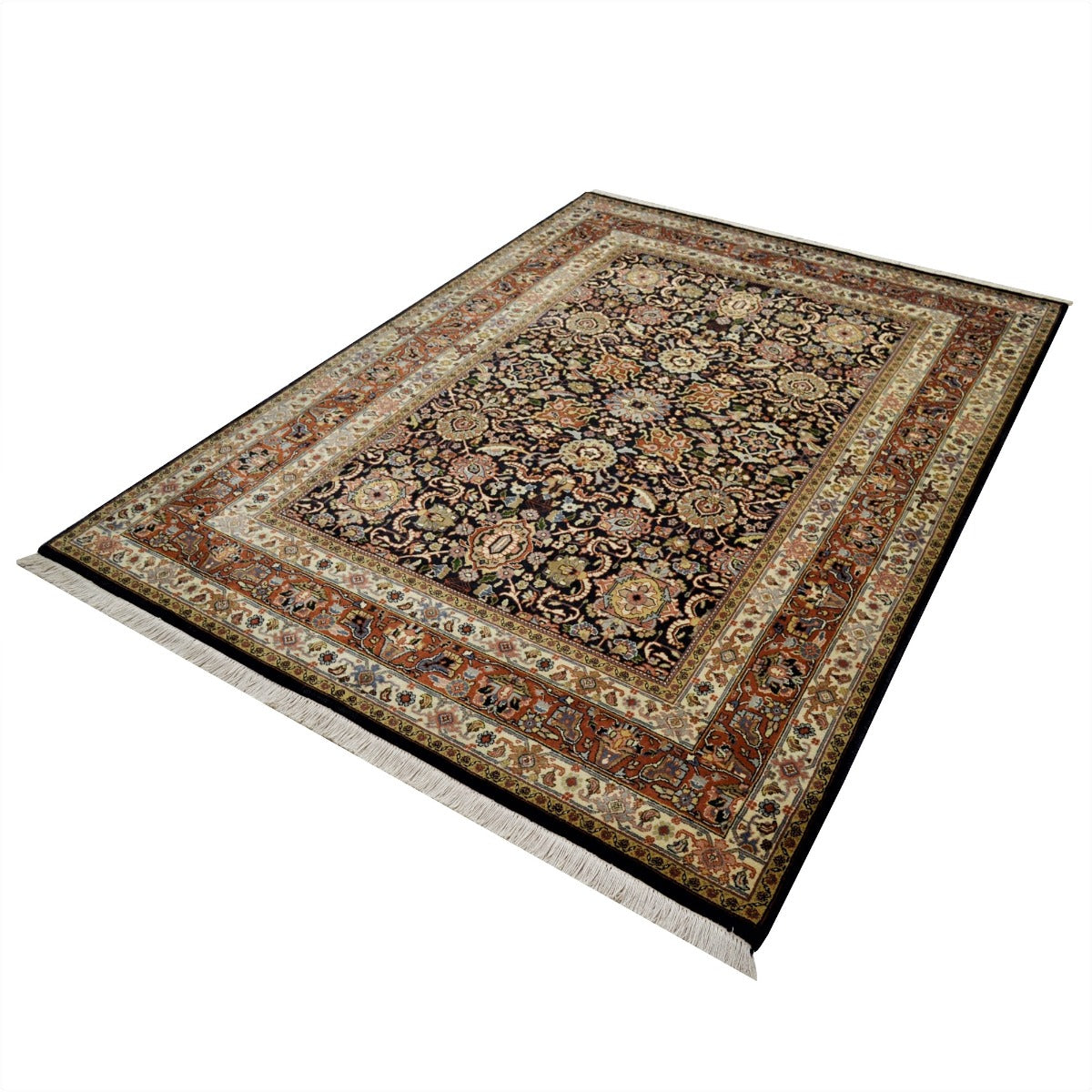 Handknotted SA 2010 wool Rug - Blue Rust - 165x232cm