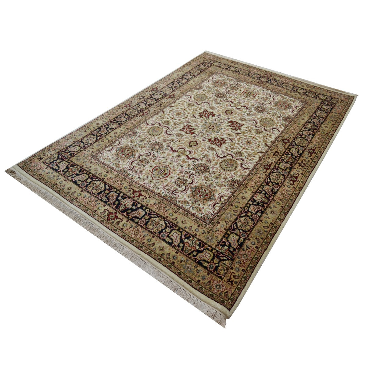 Handknotted SA 2010 wool Rug - Cream Blue - 160x235cm
