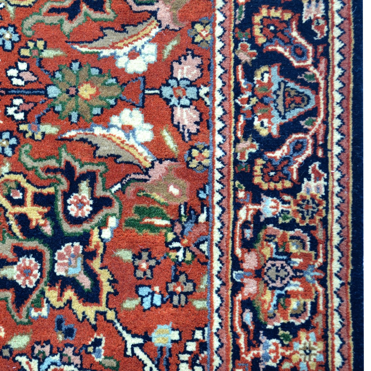 Handknotted SA 2010 wool Rug - Rust Blue - 252X290cm
