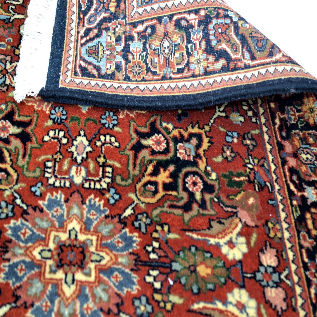 Handknotted SA 2010 wool Rug - Rust Blue - 252X290cm