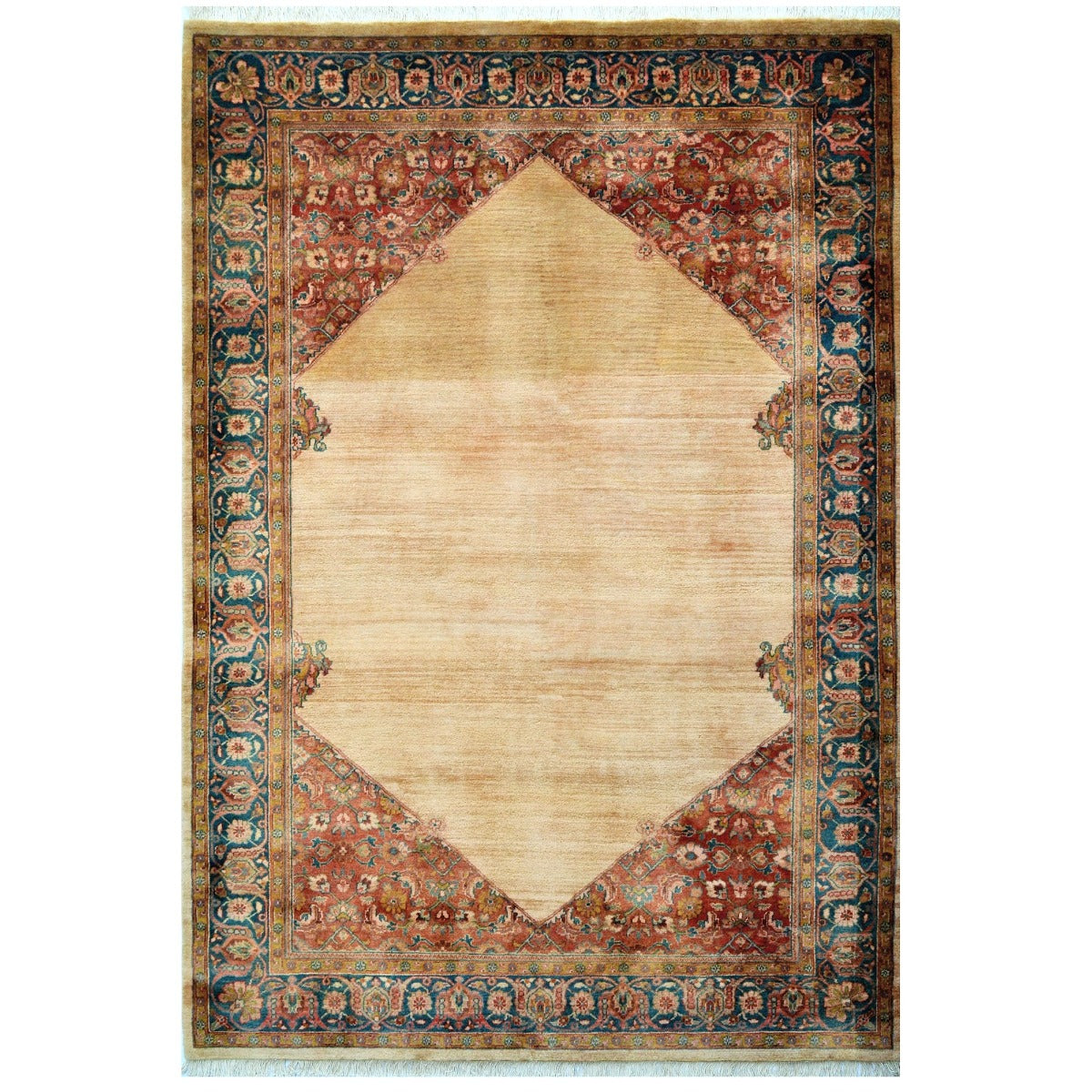 Handknotted Sofia 215 Rug-Cream Blue Rectangle-177x245cm