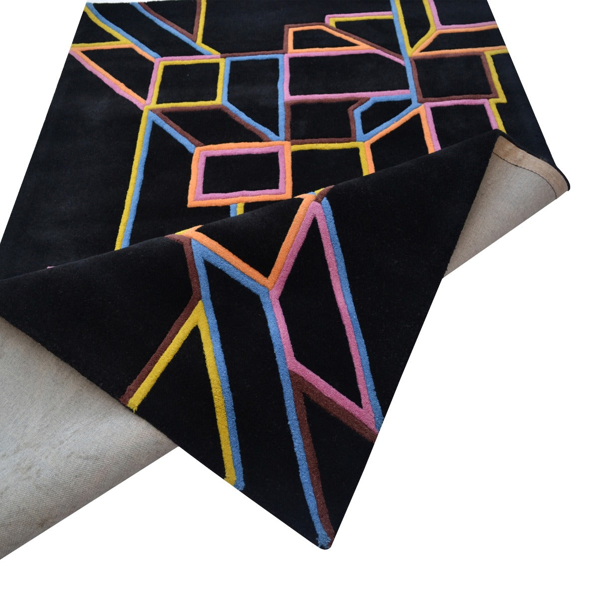 Handmade Wool Rug-202203-BLKMLT-160x230cm