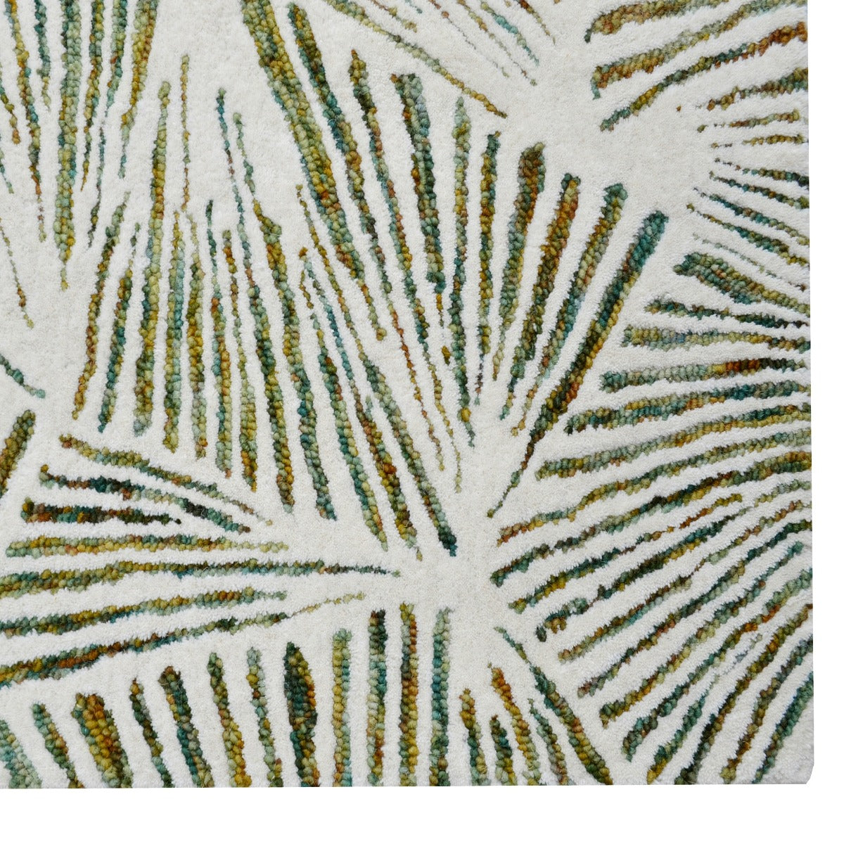 Handmade Abstract Wool Rug-6308-Multi Green-110x160cm