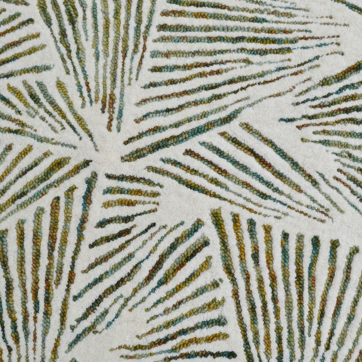Handmade Abstract Wool Rug-6308-Multi Green-110x160cm