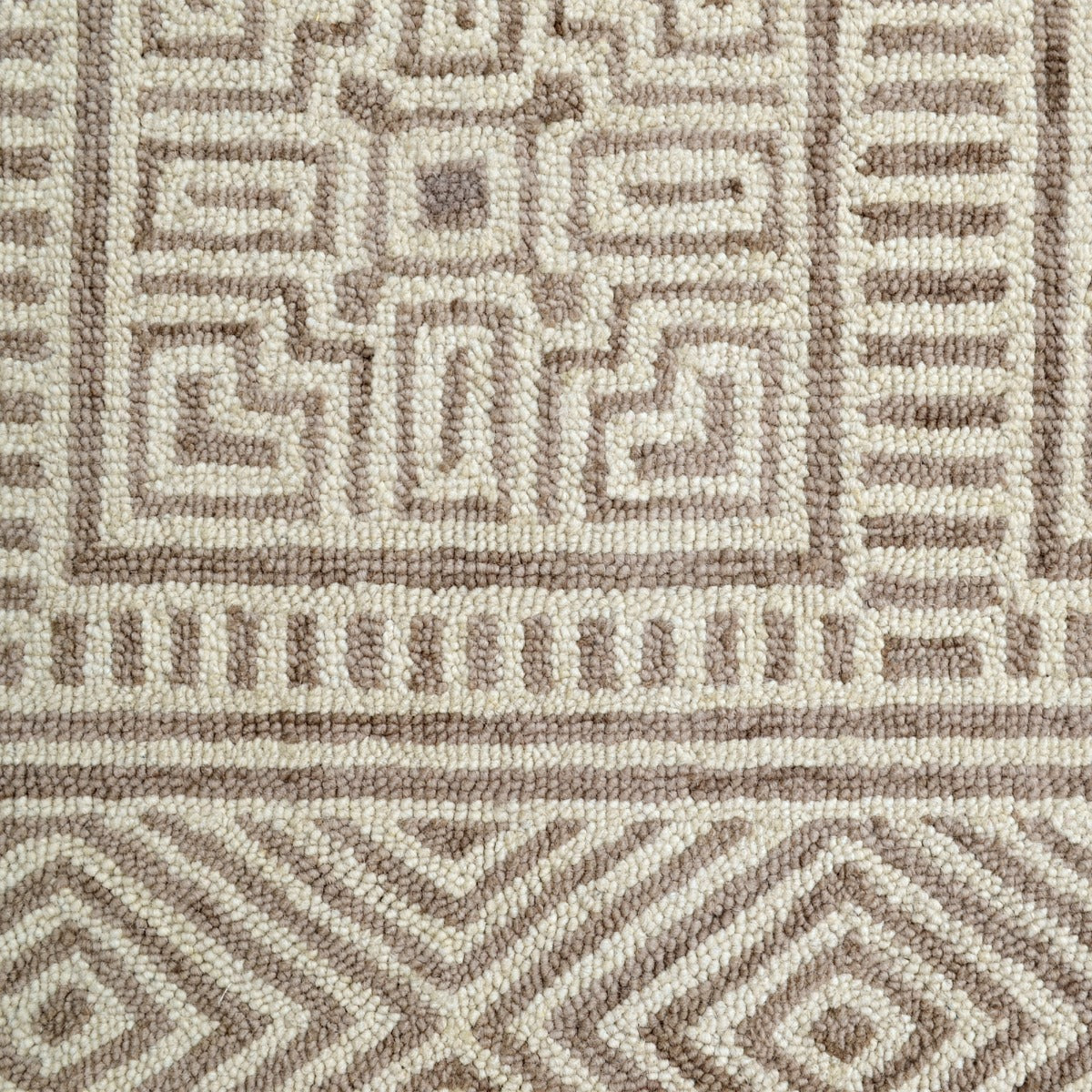 Handmade Abstract Wool Rug-6310-Ivory Sand-110x160cm