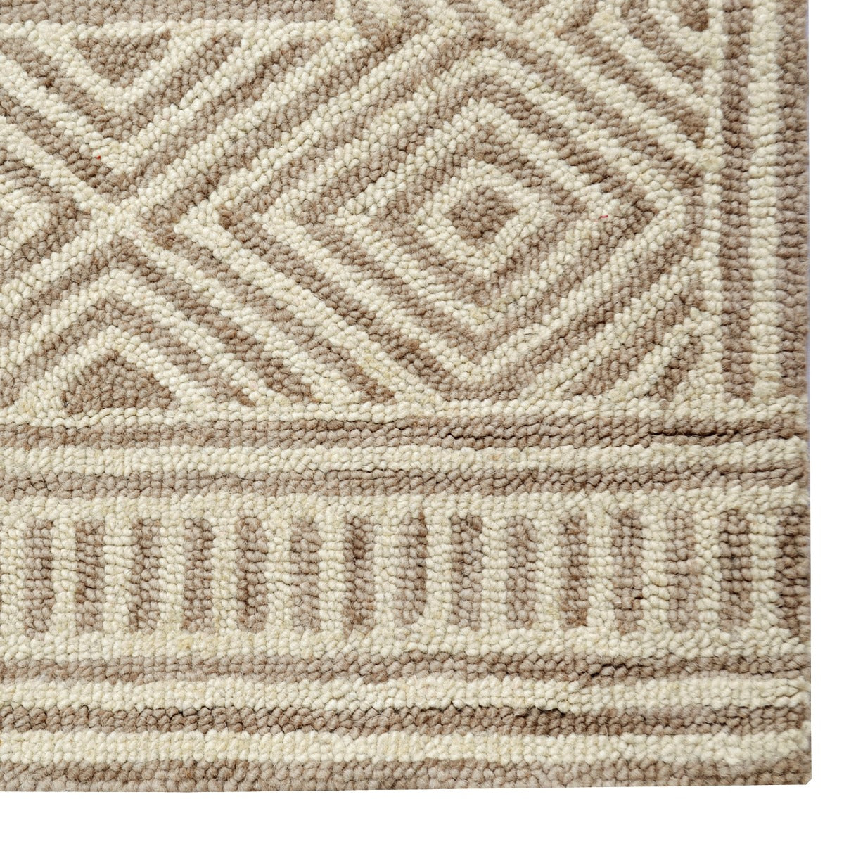 Handmade Abstract Wool Rug-6310-Ivory Sand-110x160cm