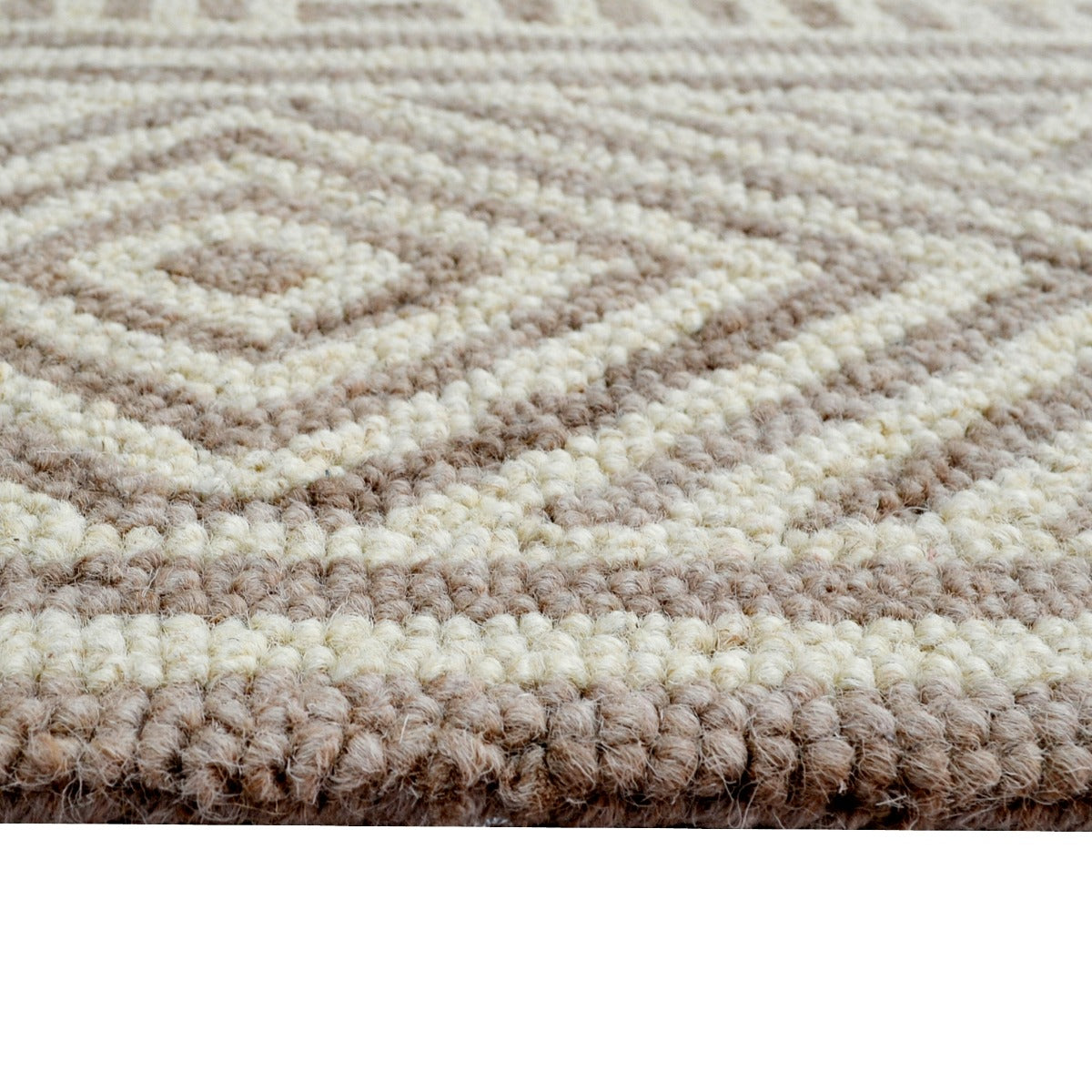 Handmade Abstract Wool Rug-6310-Ivory Sand-110x160cm