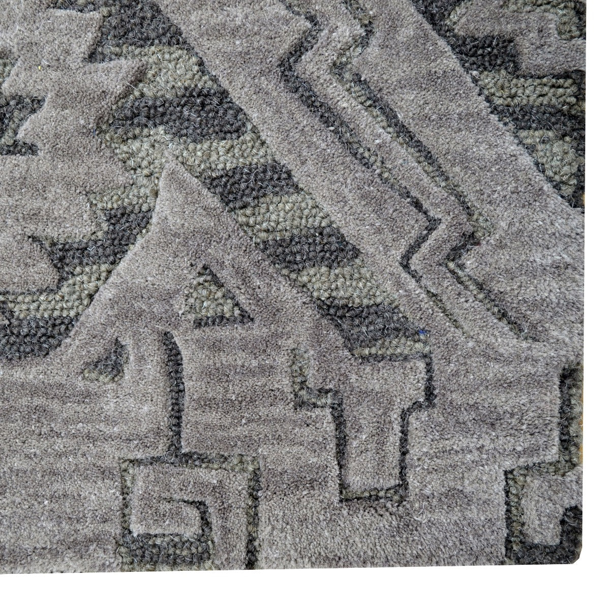 Handmade Abstract Wool Rug-6311-Brown/Multi-110x160cm
