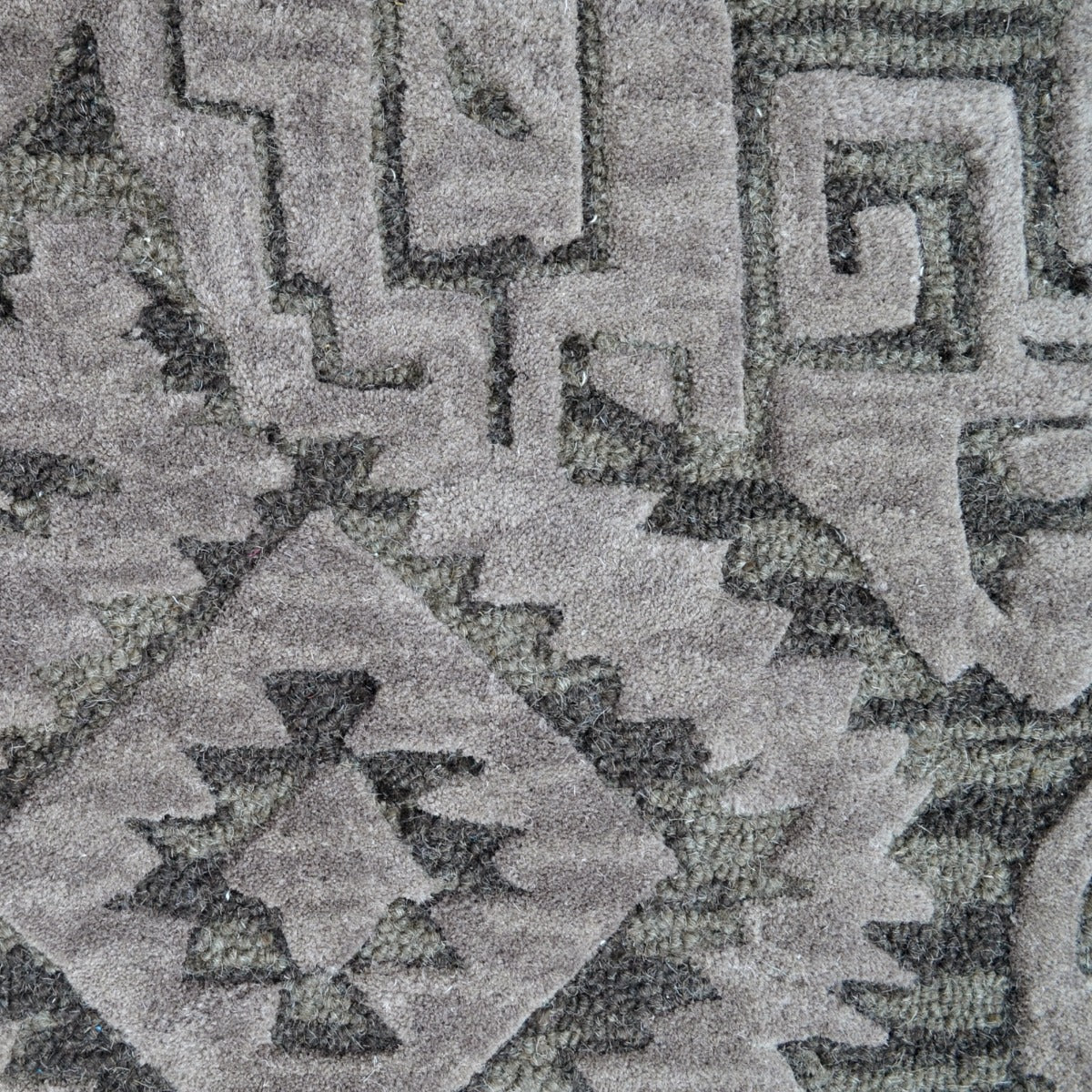 Handmade Abstract Wool Rug-6311-Brown/Multi-110x160cm