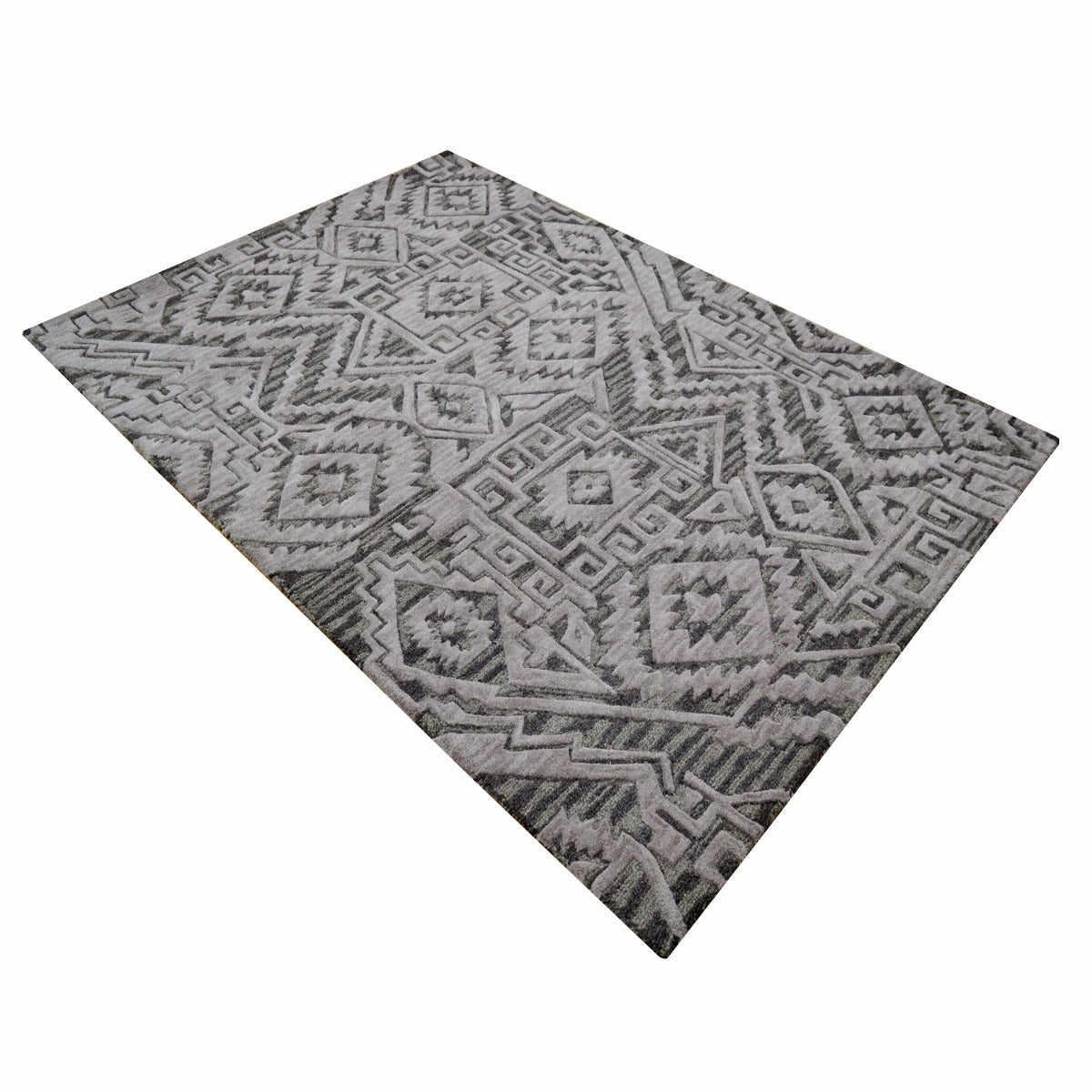 Handmade Abstract Wool Rug-6311-Brown/Multi-110x160cm