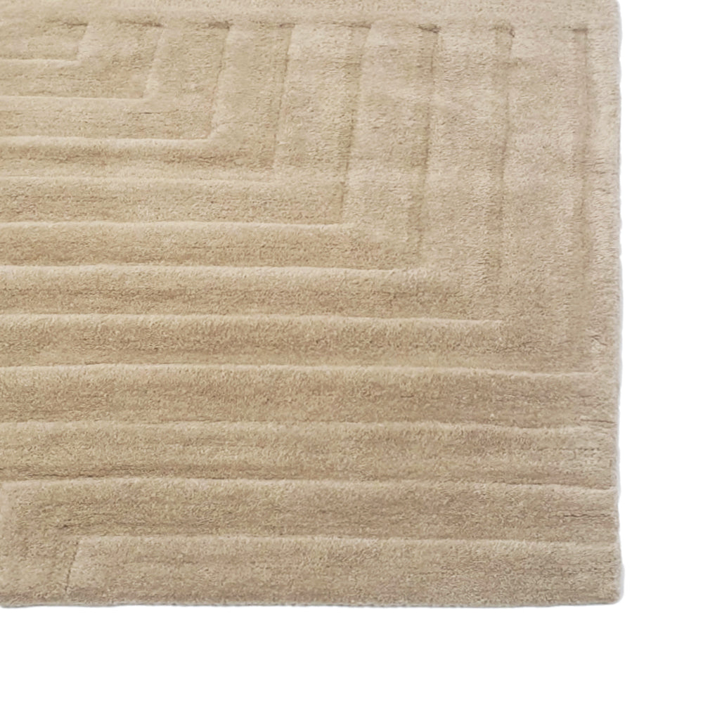 Contemporary Handmade Wool Rug - Ascent 6240 - Latte - 110x160cm