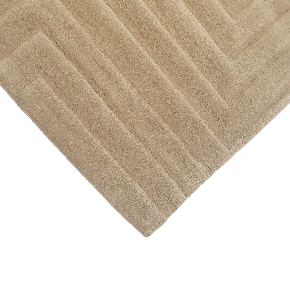 Contemporary Handmade Wool Rug - Ascent 6240 - Latte - 110x160cm