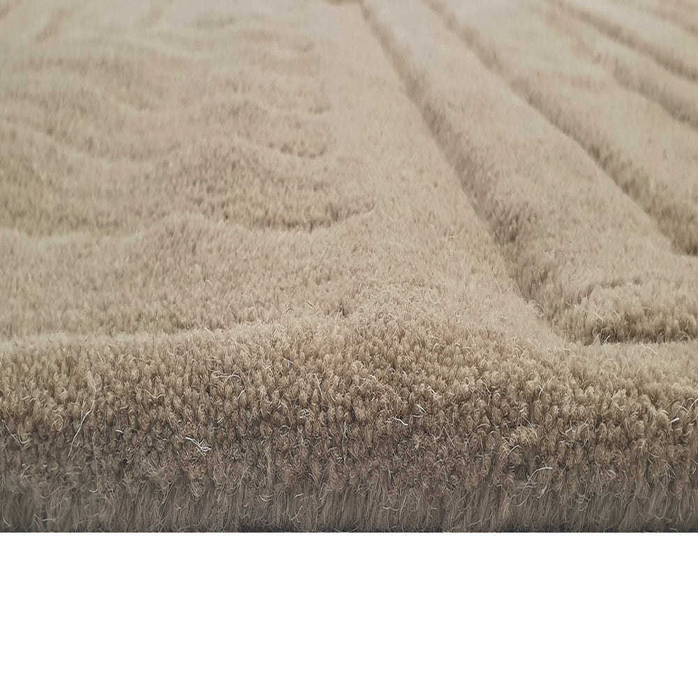 Contemporary Handmade Wool Rug - Ascent 6240 - Latte - 110x160cm