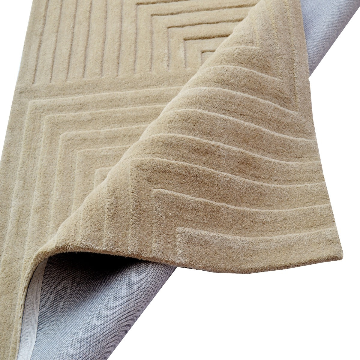 Contemporary Handmade Wool Rug - Ascent 6240 - Latte - 110x160cm