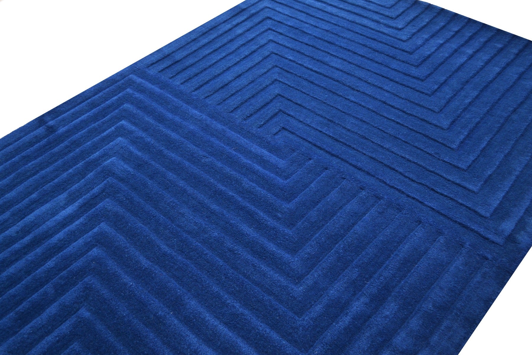 Ascent Contemporary Handmade Wool Rug - 6240 - Sapphire - 110x160cm