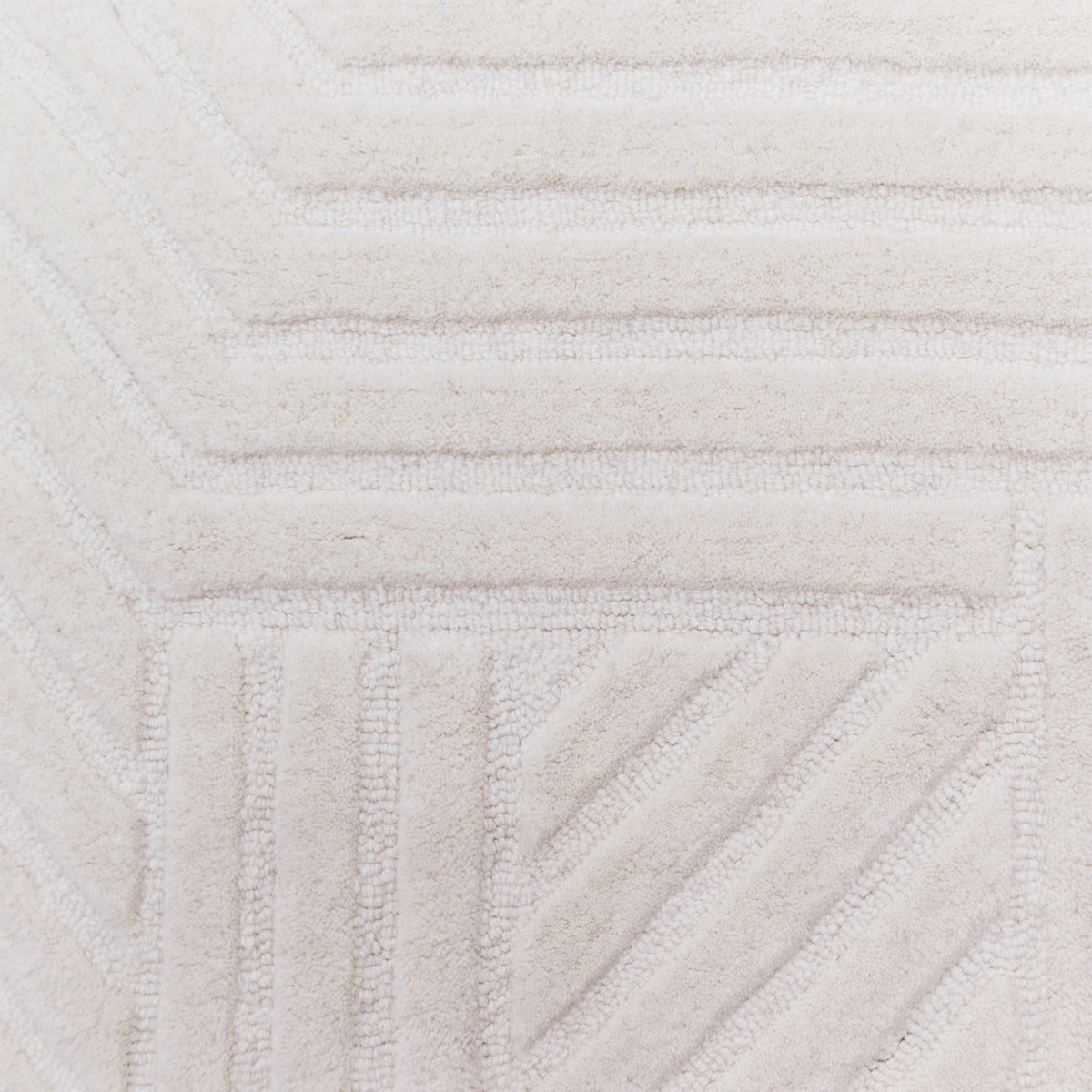 Modern Handmade Round Rug-Addison 6368-Ivory-160x160cm