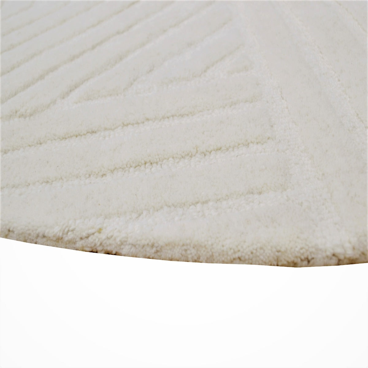 Modern Handmade Round Rug-Addison 6368-Ivory-160x160cm