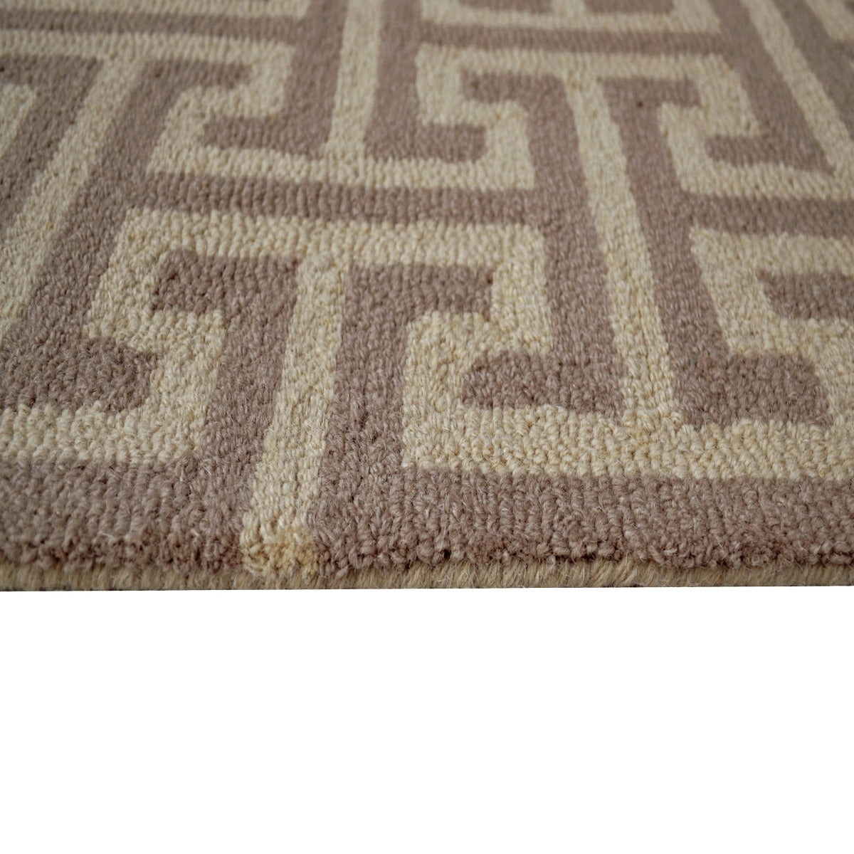 Modern Handmade Wool Rug-Addison 6385-Beige Brown-110x160cm