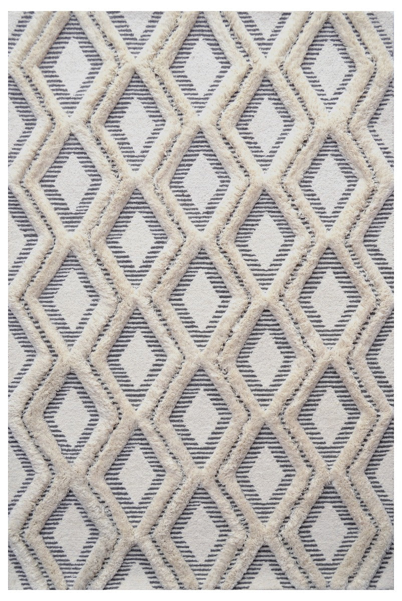 Alaska Fine Quality Handmade Wool Rug - 6208 - Natural/Ivory - 110x160cm