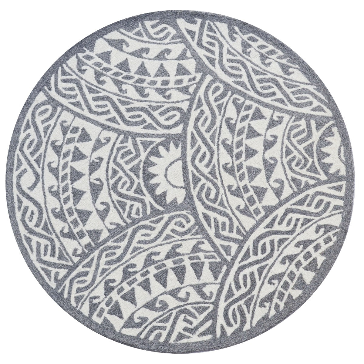 Ariel Handmade Round Wool Rug-6264-Light Grey-150x150cm