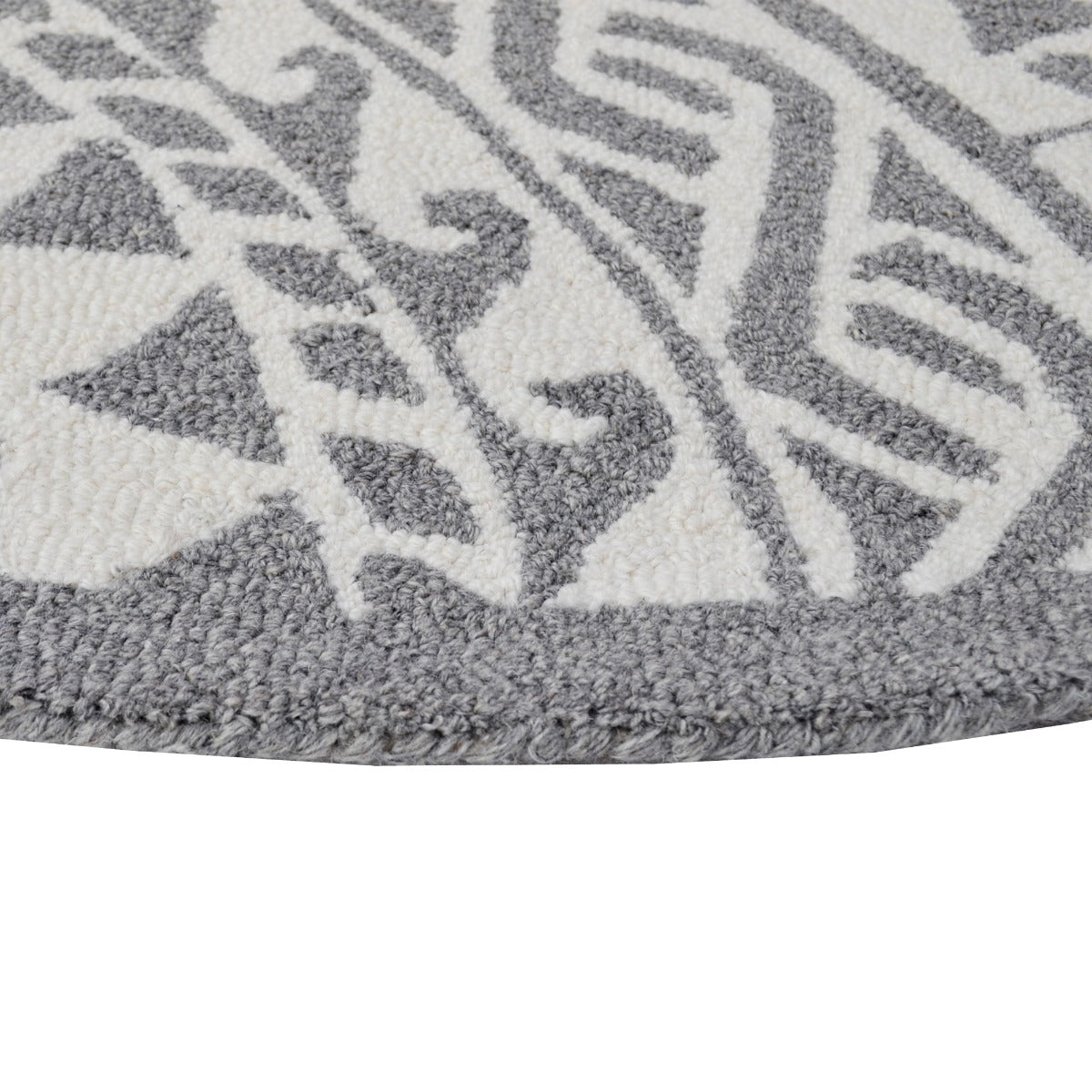 Ariel Handmade Round Wool Rug-6264-Light Grey-150x150cm