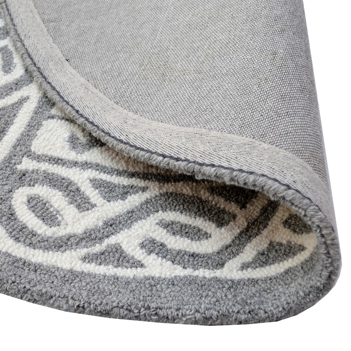 Ariel Handmade Round Wool Rug-6264-Light Grey-150x150cm