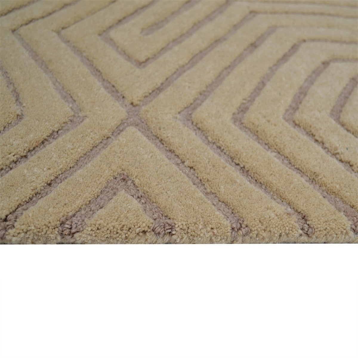 Contemprary Handmade Wool Rug-Athens 6390-Beige-110x160cm