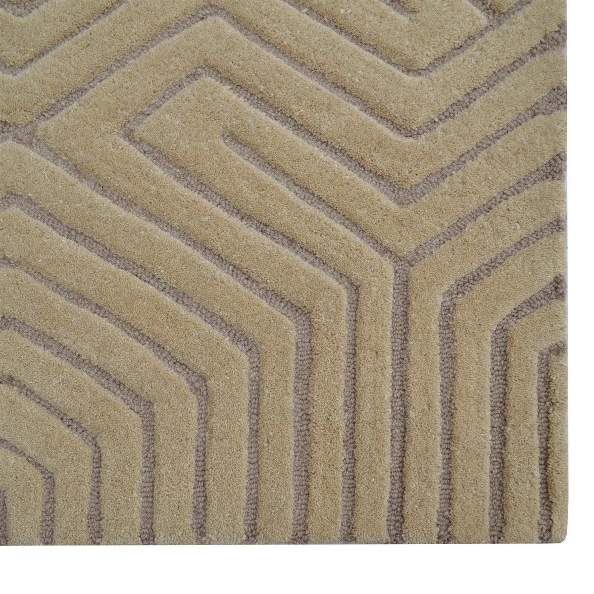 Contemprary Handmade Wool Rug-Athens 6390-Beige-110x160cm