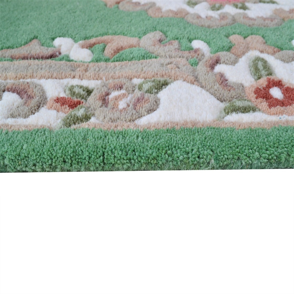 Traditional Handmade Wool Rug-Avolon-Pista Green-120x120cm