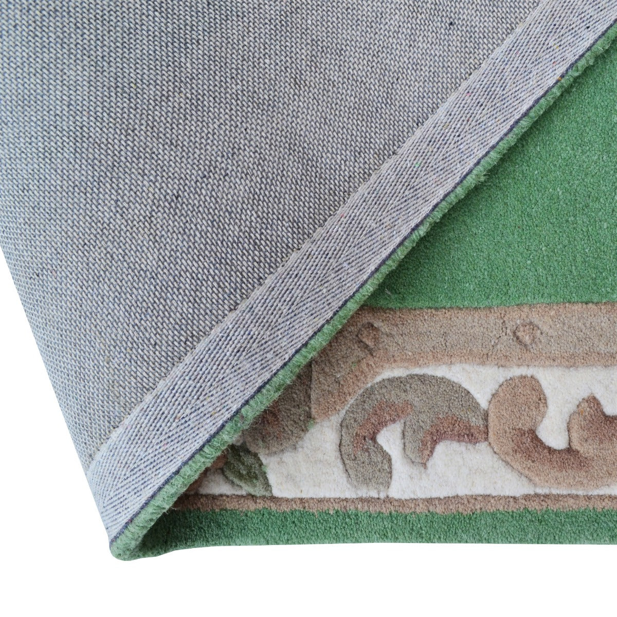Traditional Handmade Wool Rug-Avolon-Pista Green-120x120cm