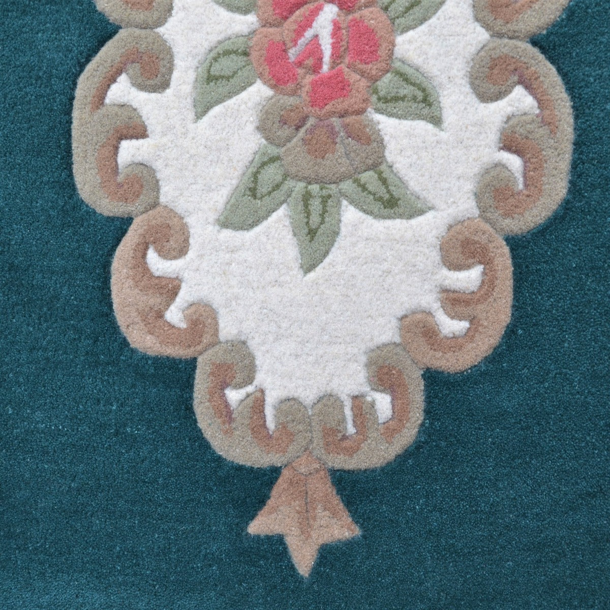 Traditional Handmade Wool Rug-Avolon-Turquoise-120x120cm