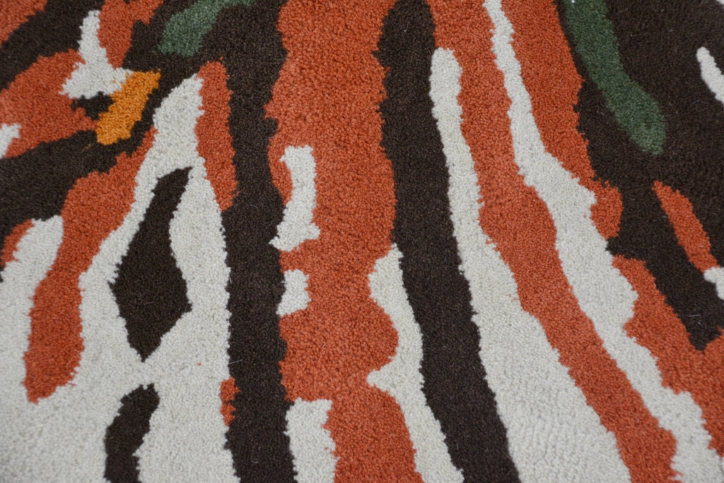 Designer Handmade Round Wool Rug - 5067 - Multi - 150x150cm