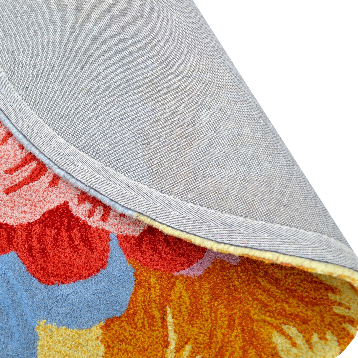 Handmade Botanical Wool Rug-6260-Multi-150x150cm