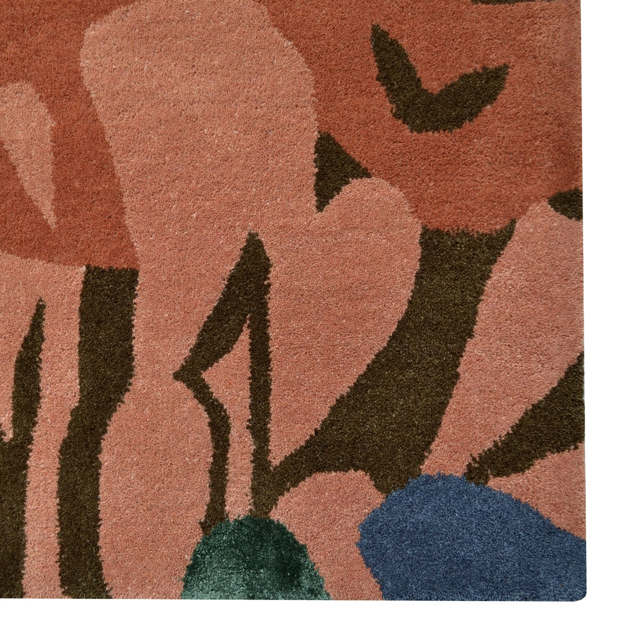 Floral Handmade Wool Rug-Botanical 6365-Brown Multi-110x160cm