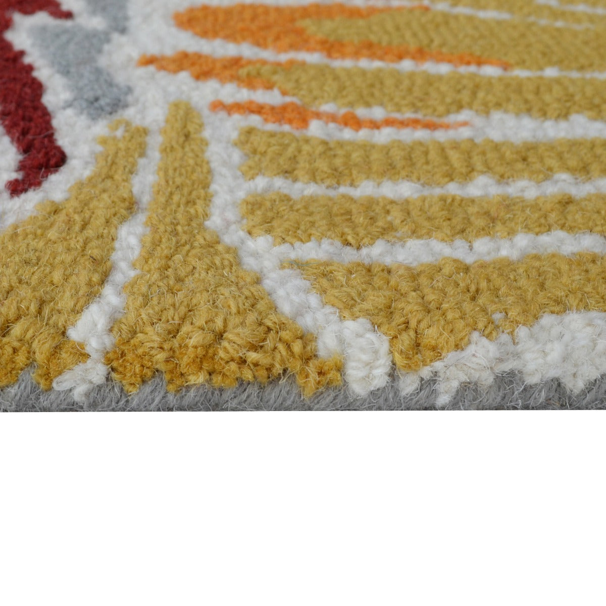 Designer Handmade Wool Rug-Flower 6268-Grey/Multi-110x160cm