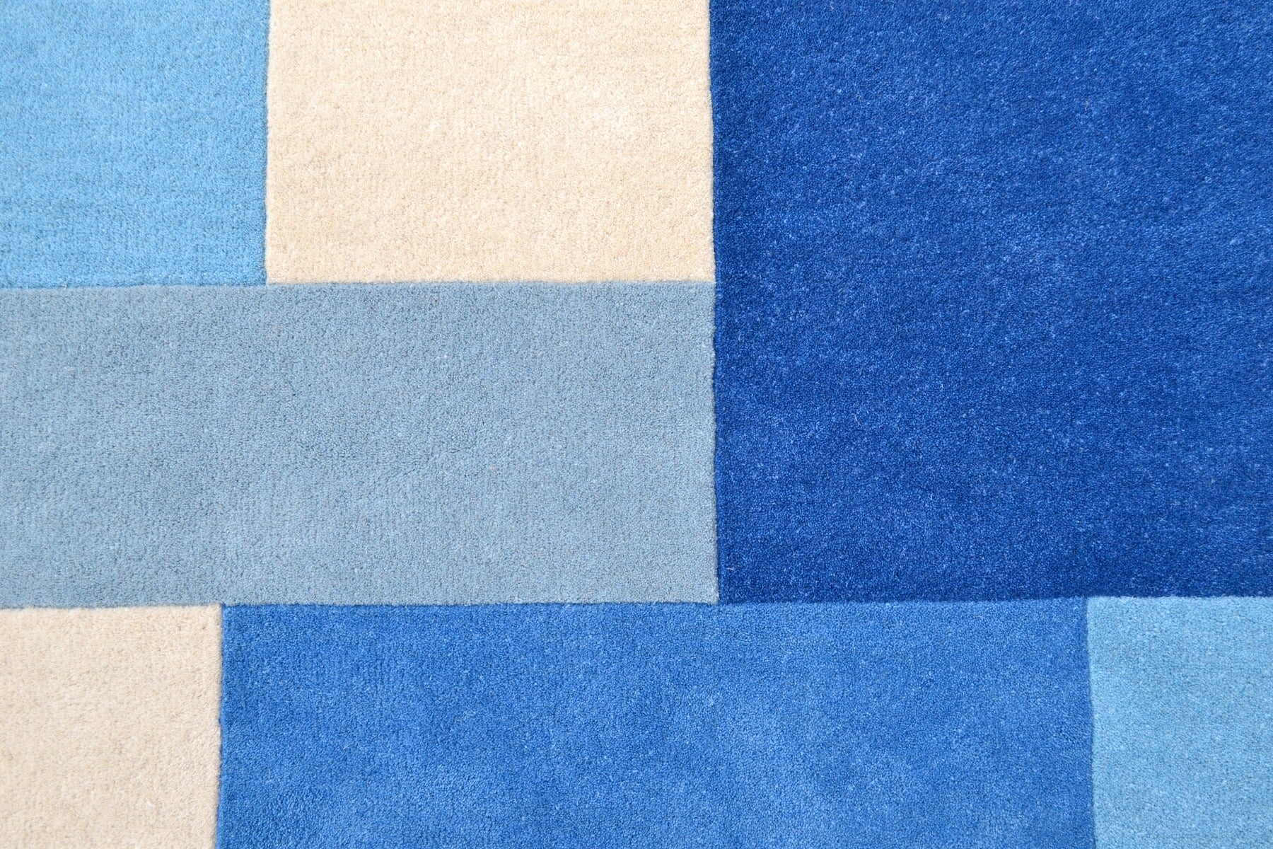 Designer Blocks Handmade Wool Rug - 6227 - Blue - 120x170cm