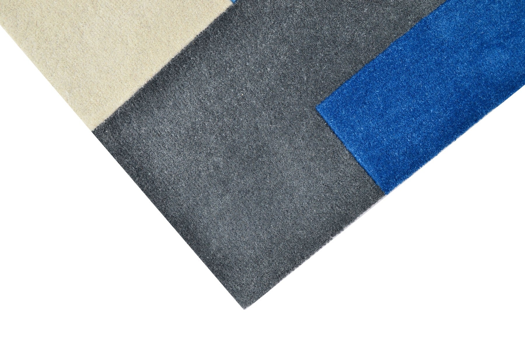 Designer Blocks Handmade Wool Rug - 6227 - Blue - 120x170cm