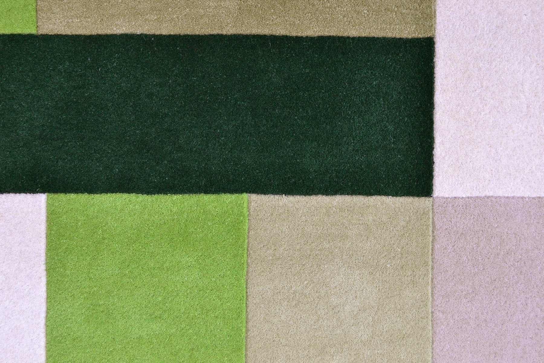 Designer Blocks Handmade Wool Rug - 6227 - Green - 120x170cm