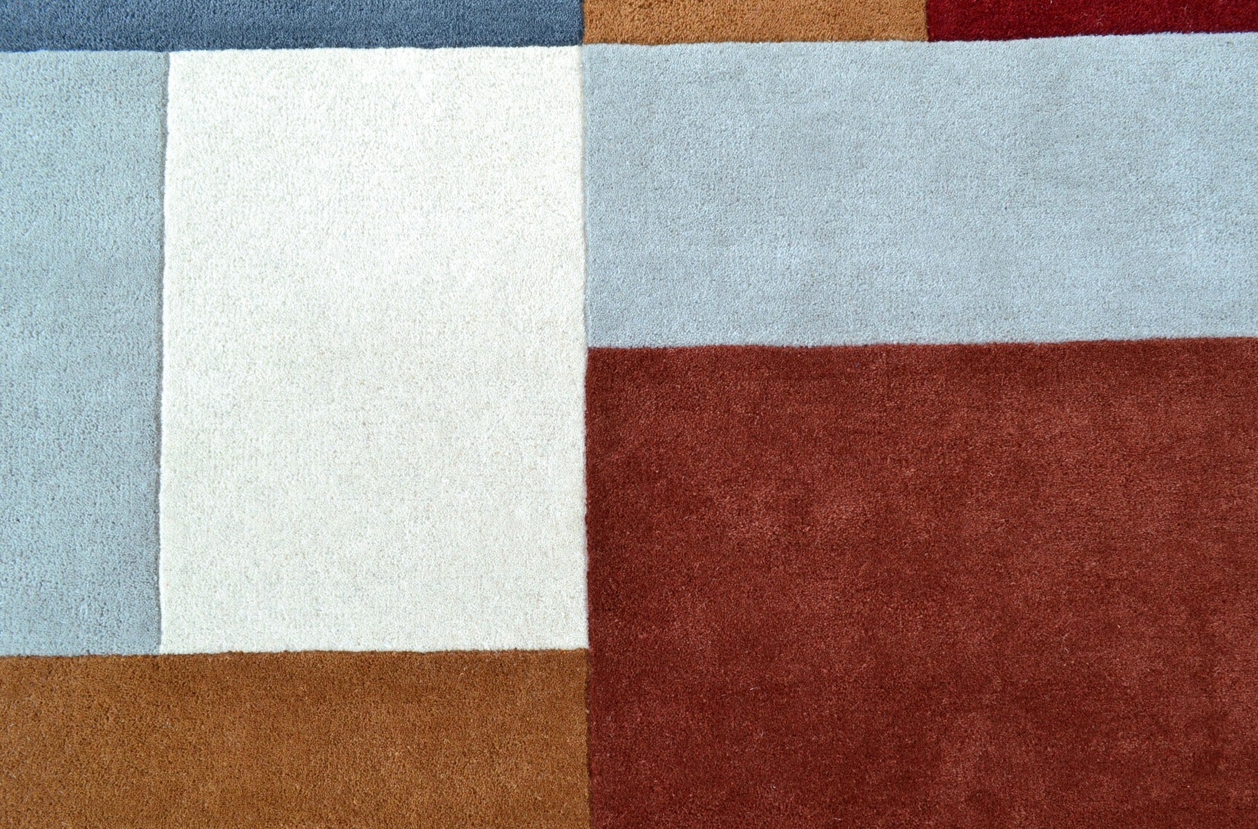 Designer Blocks Handmade Wool Rug - 6227 - Terracotta - 120x170cm
