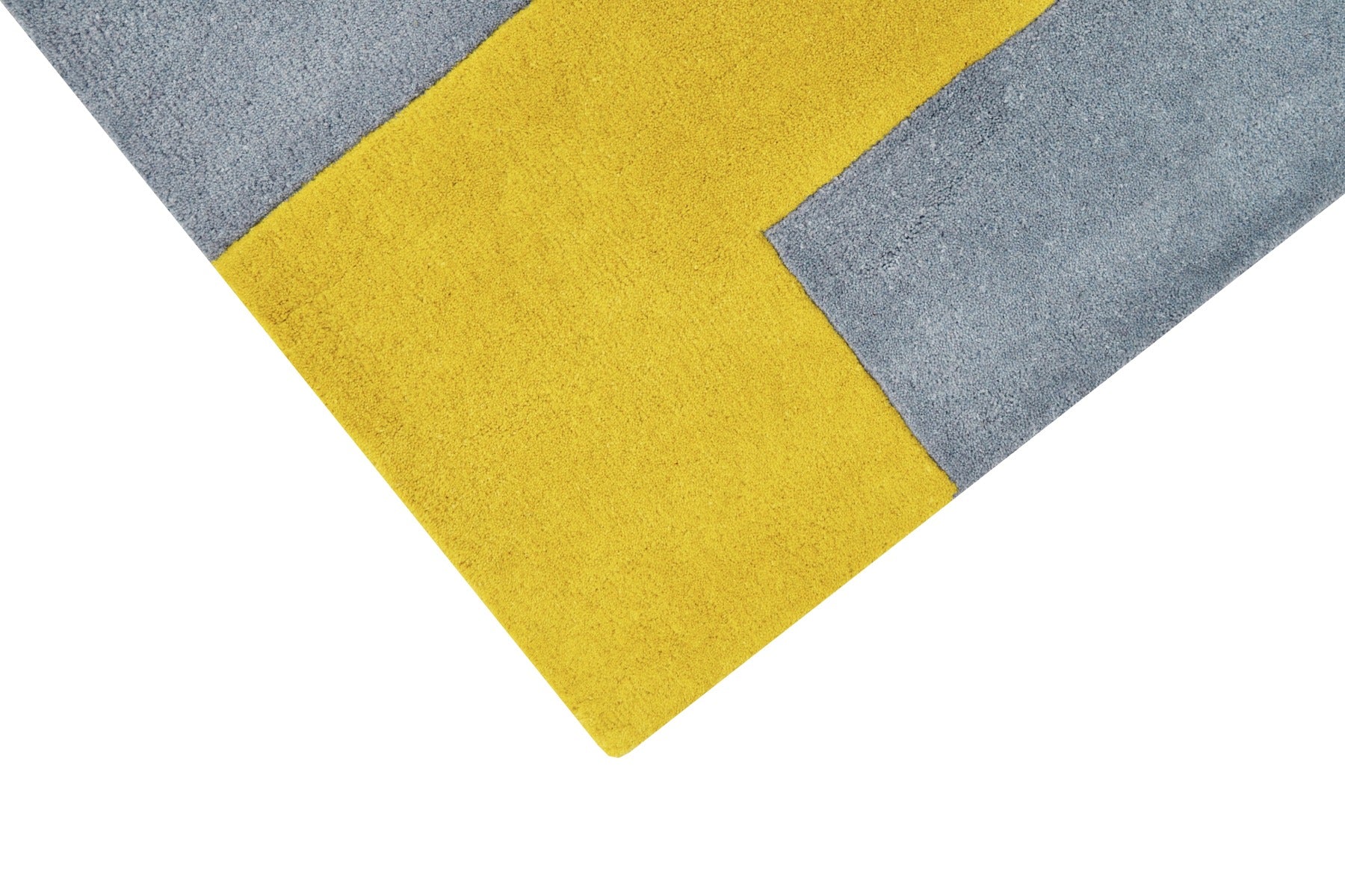 Designer Blocks Handmade Wool Rug - 6227 - Yellow - 120x170cm