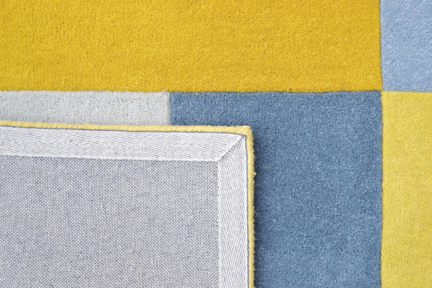 Designer Blocks Handmade Wool Rug - 6227 - Yellow - 120x170cm