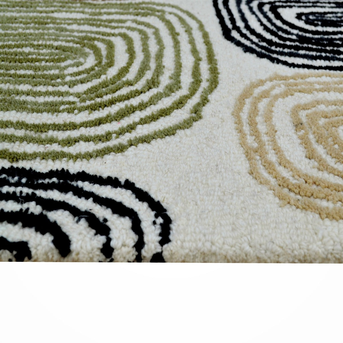Designer Handmade Wool Rug-Brook 6366-Ivory Multi-110x160cm