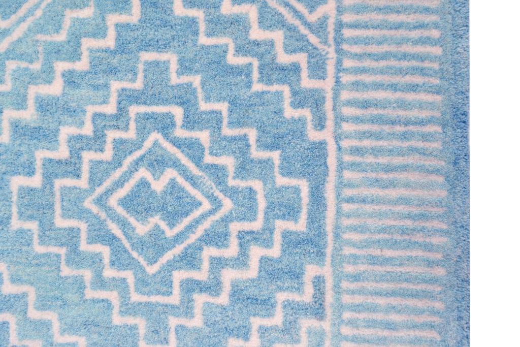 Modern Handmade Wool Rug - Cairo 6209Aqua - 110x160cm