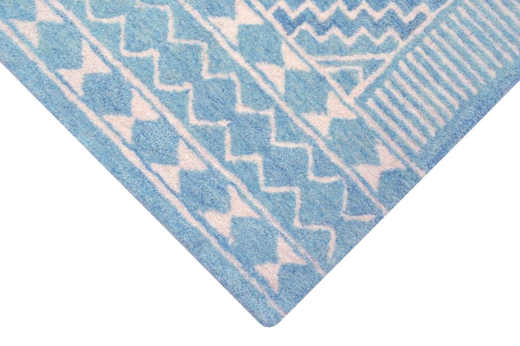 Modern Handmade Wool Rug - Cairo 6209Aqua - 110x160cm