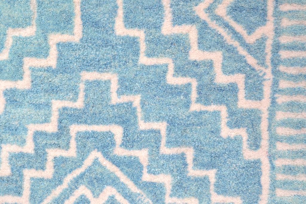 Modern Handmade Wool Rug - Cairo 6209Aqua - 110x160cm