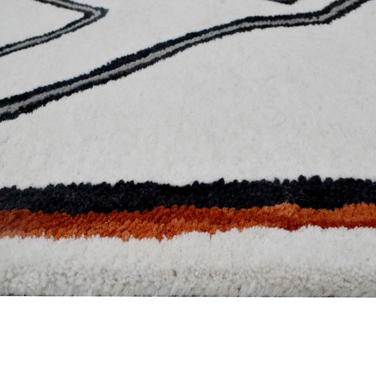 Modern Handmade Wool Rug-Casablanca 6343-White/Multi-110x160cm