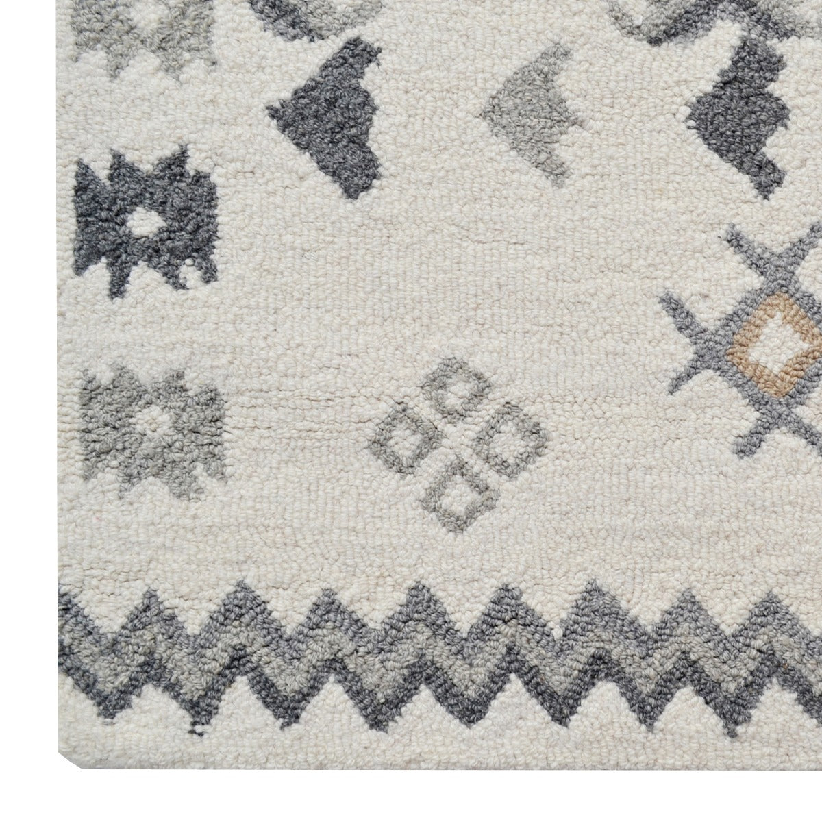 Designer Handmade Wool Rug-Coral 6728-Natural-110x160cm
