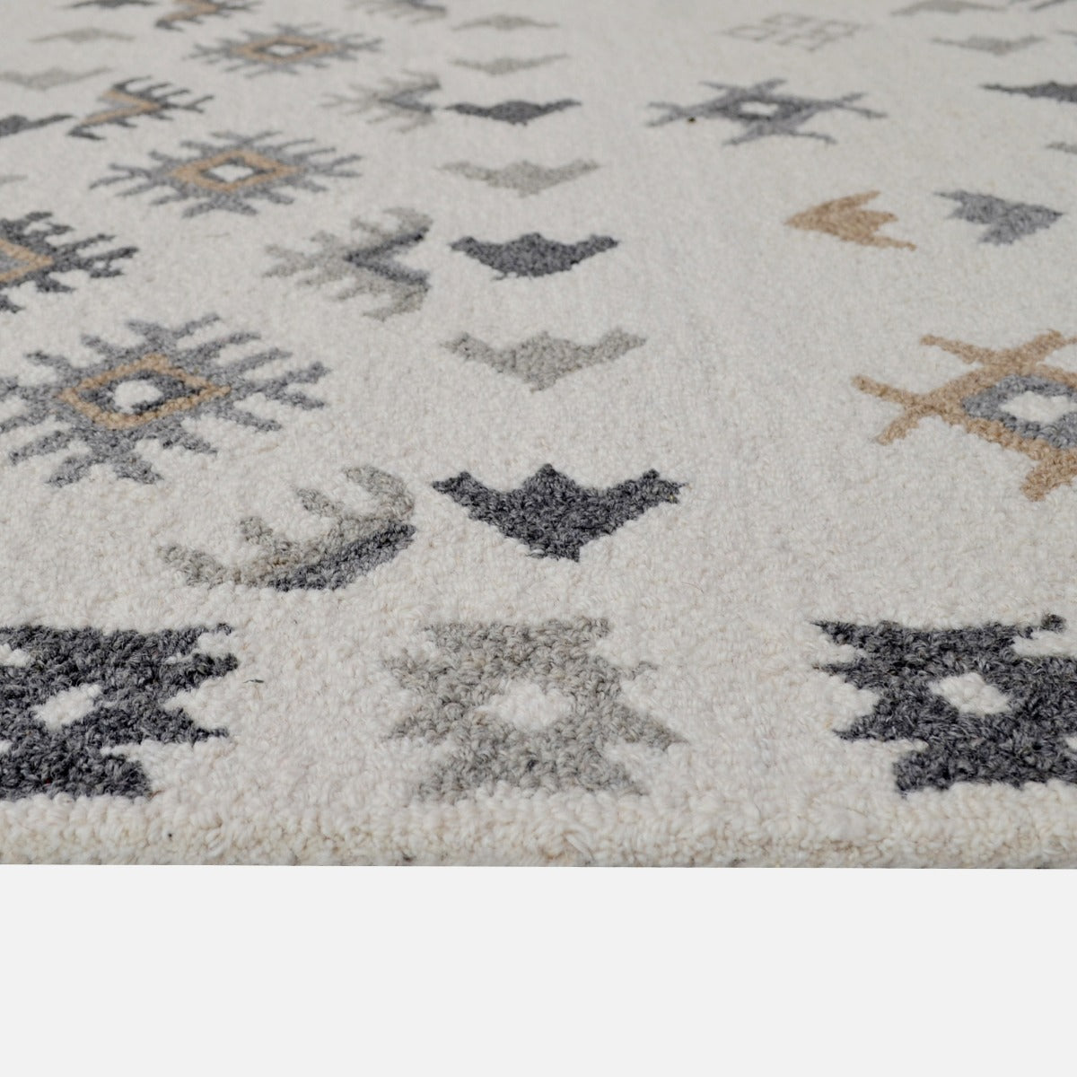 Designer Handmade Wool Rug-Coral 6728-Natural-110x160cm